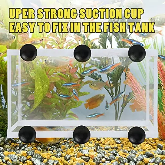 2 Pieces Fish Tank Breeder Net, Akamino Large Fish Breeder Isolation Box, Plastic Frame Hatching Box Separation Net Breeding Box with Suction Cup for Aquarium