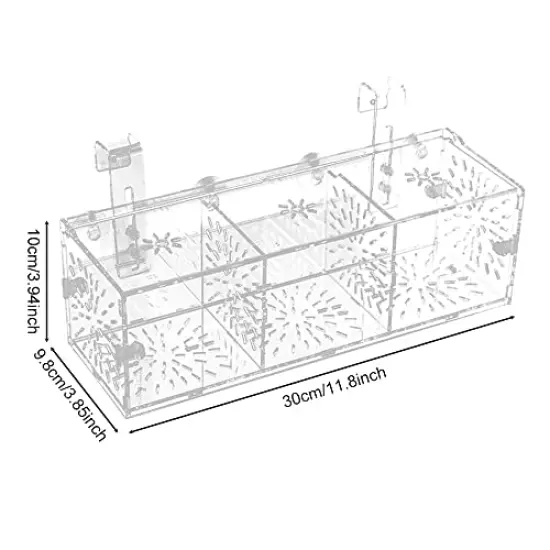 Fish Separation Breeder Box, Aquarium Fish Breeding Box Acrylic Transparent Fish Tank Breeding Isolation Box with Suction Cup for Aquarium Fish Tank