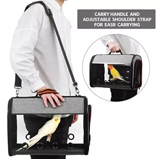 X-ZONE PET Bird Travel Bag Portable Pet Bird Parrot Carrier Transparent Breathable Travel Cage,Lightweight Bird Carrier,Bird Travel Cage