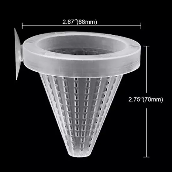 WEAVERBIRD 4PCS Aquarium Nematode Feeder, Live Blood Worm Plastic Cone Cup Shape Basket Feeder for Feeding Fish with Suckers