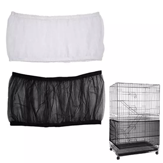 Bird Cage Seed Catcher (2 Pack), Airy Gauze Bird Cage Cover Seeds Guard Dust-Proof Universal Birdcage Accessories Mesh Net Cover