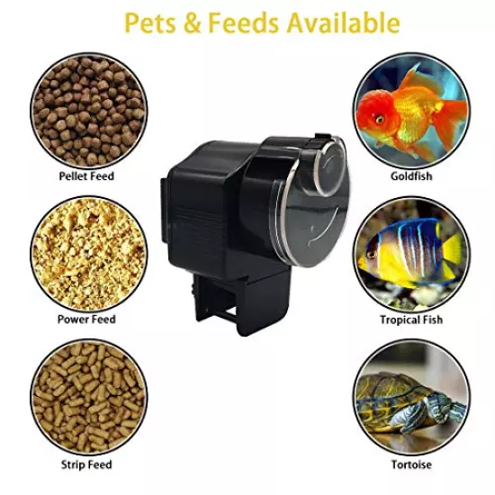 Automatic Fish Tank Feeder - Aquarium Auto Timer Food Dispenser for Vacation