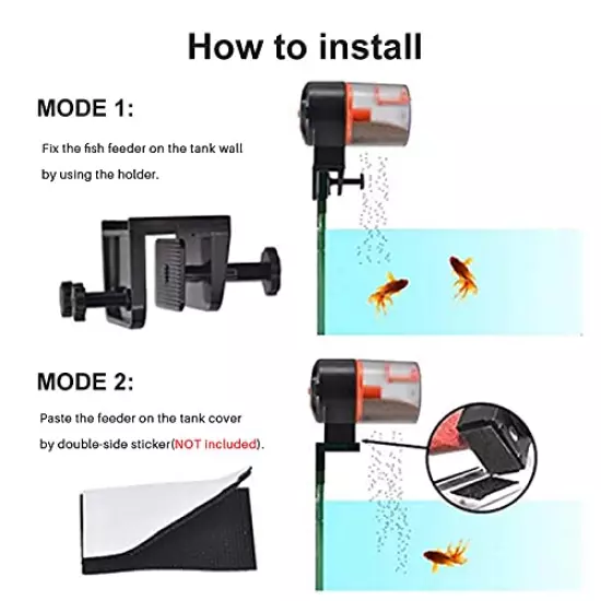 Lefunpets Automatic Fish Feeder, Aquarium Tank Timer Auto Feeder with 2 Food Dispensers for Aquarium or Fish Tank