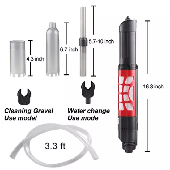 YCTECH Aquarium Gravel Vacuum Cleaner: 6 Watt Automatic Filter Gravel Cleaning | Fish Tank Sand Cleaner | Sludge Extractor | Water Changer | Sand Washing | Dirt Suction