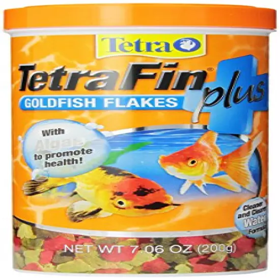 TetraFin Plus Goldfish Flakes 7.06 Ounces, Balanced Diet, with Algae to Promote Health