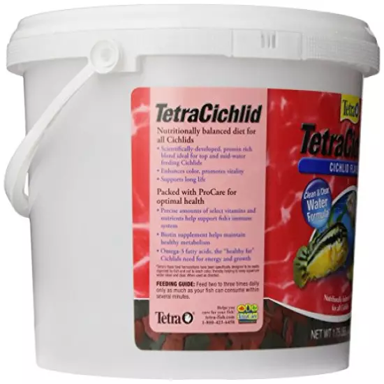 TetraCichlid Cichlid Flakes 1.75 Pounds, Fish Food, Clear Water Advanced Form