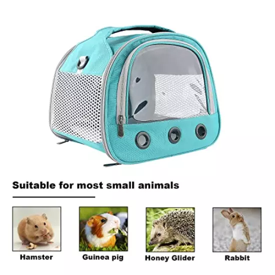 HOSUKKO Small Pet Carrier Bag With Mat Guinea Pig Travel Carrier With Strap Portable Breathable Rabbit Carrier Outdoor Pet Bag For Squirrel Bunny Hedgehog Guinea Pig Black