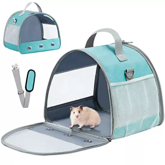 KIKIMINK Small Pet Carrier Bag, Guinea Pig Carrier, Hamster Hedgehog Cage, Portable Small Animal Bag, Breathable Bird Rat Bunny Squirrel Carrier, Travel Carrier Outdoor Handbag