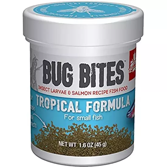 Fluval Bug Bites Tropical Fish Food, Small Granules for Small to Medium Sized Fish