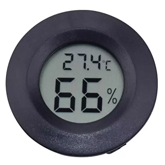 POPETPOP Round Digital Hygrometer Thermometer - Mini Hygrometer Thermometer Electronic Digital Hygrometer Acrylic Reptile Pet Humidity Meter For Humidors Greenhouse 4pcs