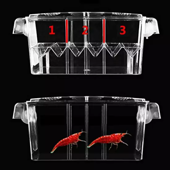 4 Rooms HD Fish Breeding Box Aquarium Breeding Box, Breeder Box for Fish Tank, Double Hatching Incubator Isolation Box for Guppy Baby Fish Hatchery