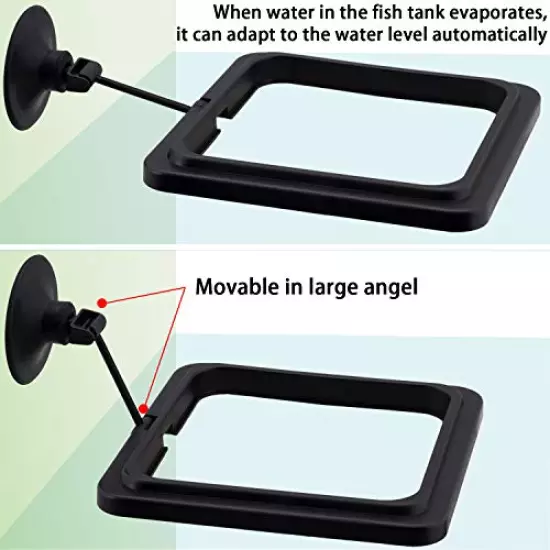 OIIKI 2 Pack Fish Feeding Ring, Aquarium Fish Floating Food Feeder, Square Shape with Suction Cup