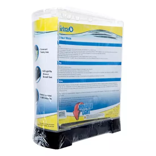 Tetra LED Half Moon aquarium Kit 1.1 Gallons, Ideal For Bettas, Black, 4.6 x 9.1 x 9.9 Inches (29049)