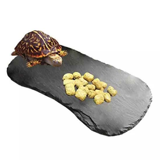 Tfwadmx Reptile Basking Platform,Tortoise Rock Plate Feeding Food Bowl Dish Feeding Slate Turtle Bathing Resting Platform For Lizard Gecko Bearded Dragon Chameleon Snake Frog