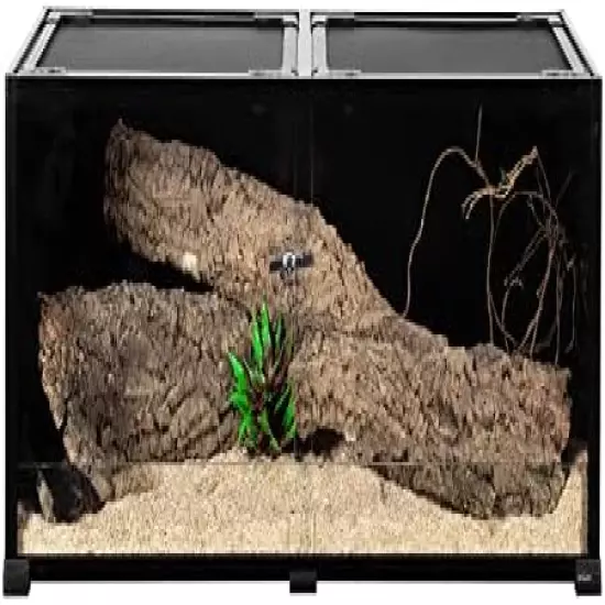 REPTI ZOO Full Tempered Glass Reptile Terrarium Knock-Down Reptile Tank 64 Gallon(48" X 18" X 18") Or 85 Gallon (48" X 18" X 24")