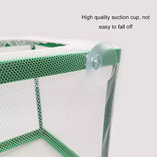 Aquarium Fish Breeder Box, Fish Isolation Box, Hatching Box, Juvenile Fish Spawning Incubator, Water Isolation Net Hatcher, Nylon Mesh Fish Fry Hatchery Breeder Box Separation Net（Green L）