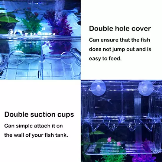 J-star Aquarium Breeder Box for Fish Tank, Baby Fish Separator Incubator Divider, Aquarium Baby Fish Protector Acrylic Breeder Box for Baby Fishes.