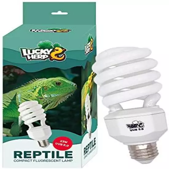 LUCKY HERP UVA UVB Reptile Light 10.0, Desert UVB 150 Compact Fluorescent Lamp 23W