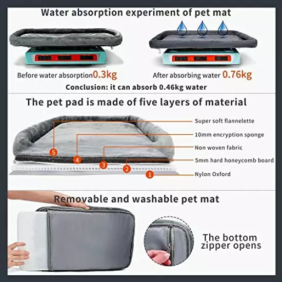 KUKUPAI Pet Bag, Soft Edge Folding Cat and Dog Carrier, Pet Travel Bag. Suitable for Large and Medium-Sized Cats, Small and Medium-Sized Dogs., black, One Size