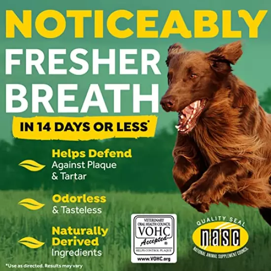 TropiClean Fresh Breath Oral Care Water Additive for Dogs - Dog Breath Freshener - Plaque & Tartar Defense - No Toothbrush Required