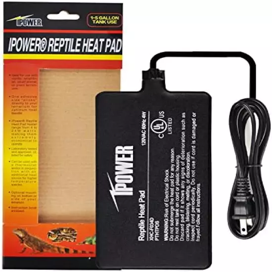 IPower Reptile Heat Pad 4W/8W/16W/24W Under Tank Terrarium Warmer Heating Mat And Digital Thermostat Controller For Turtles Lizards Frogs And Other Small Animals, Multi Sizes