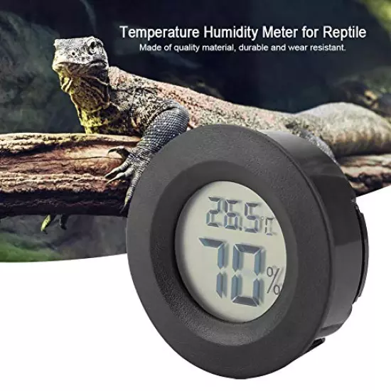 Garosa Mini Digital Hygrometer Thermometer Indoor Humidity Temperature Monitor Reptile With Large LCD Display And Backlight Black