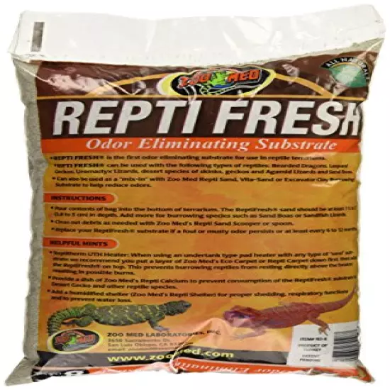 Zoo Med ReptiFresh Odor Eliminating Substrate, Blacks & Grays, 8 Lb