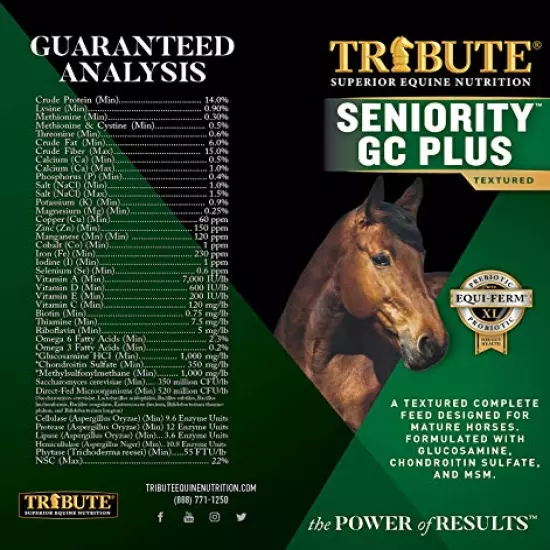 Kalmbach Feeds Tribute Maturity Textured Gc Plus for Horse, 50 lb