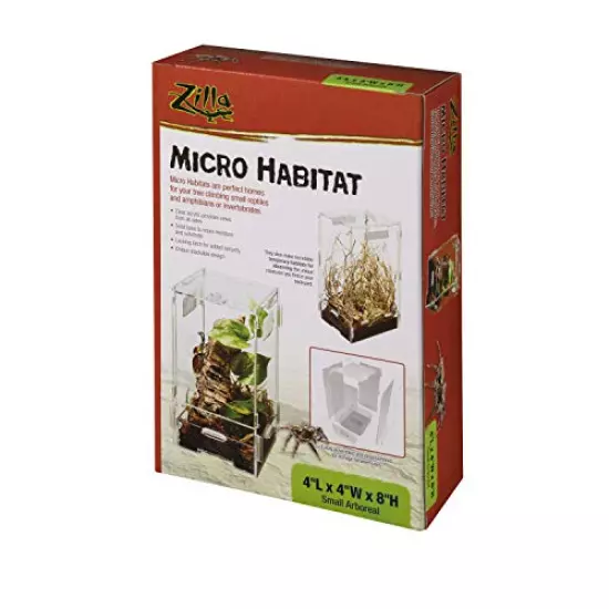 Zilla Micro Habitat Terrariums With Locking Latch Clear