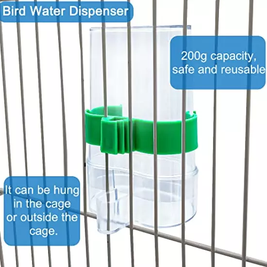 Hamiledyi No Mess Bird Feeders Automatic Parrot Feeder Drinker Acrylic Seed Food Container Parakeet Water Dispenser Cage Accessories for Lovebirds Budgies Canary Finch