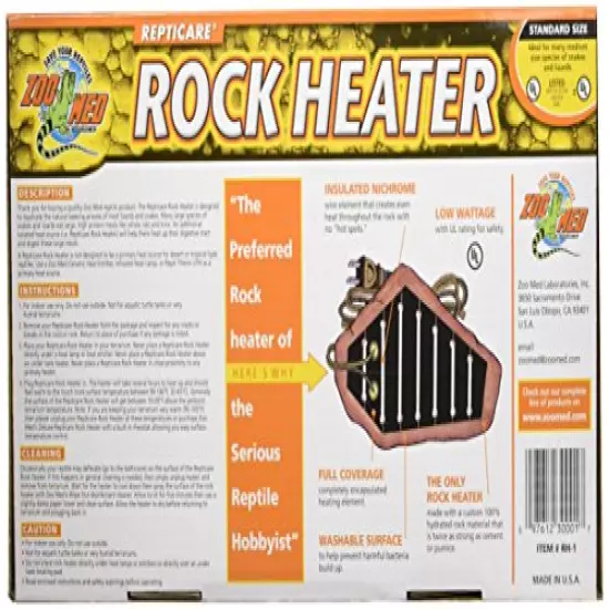 Zoo Med 26251 Repticare Rock Heater, Standard, Blacks & Grays