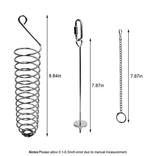 Bird Food Holder, Bird Feeder Toy, Bird Small Animal Fruit Vegetable Holder Stainless Steel Vegetable Skewer Foraging Hanging Food Feed Treating Tool for Parrots Cockatoo Cockatiel