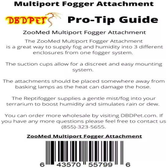 DBDPet 's Bundle With Zoomed MultiPort ReptiFogger Attachment - 3 In 1 Splitter For The ReptiFogger - Includes Pro-Tip Guide