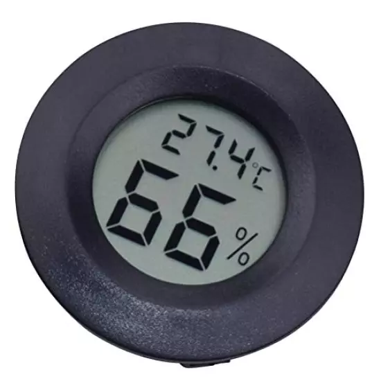 POPETPOP Round Digital Hygrometer Thermometer - Mini Hygrometer Thermometer Electronic Digital Hygrometer Acrylic Reptile Pet Humidity Meter For Humidors Greenhouse 4pcs