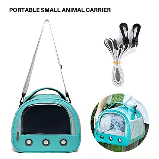 HOSUKKO Small Pet Carrier Bag With Mat Guinea Pig Travel Carrier With Strap Portable Breathable Rabbit Carrier Outdoor Pet Bag For Squirrel Bunny Hedgehog Guinea Pig Black