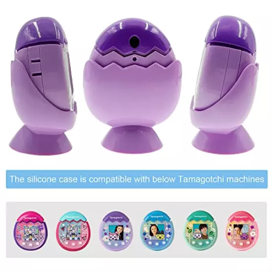 Leo Tube Desktop Dock Cradle Stand for Tamagotchi Pix Interactive Pet Machine with Camera, Holder Stand Compatible with New Tamagotchi Pix Electronic Pet Accessory (Only Holder Stand)（Purple）