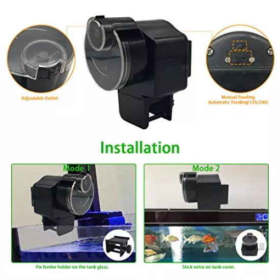 Automatic Fish Tank Feeder - Aquarium Auto Timer Food Dispenser for Vacation