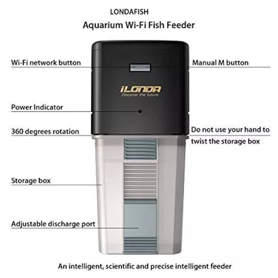 Aquarium Wi-Fi Fish Feeder Automatic Fish Feeders Auto Fish Food Timer Feeder for Fish Tank