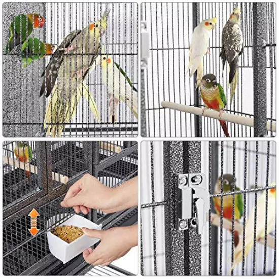 Yaheetech 41.5" Stackable Divided Breeder Breeding Parakeet Bird Cage for Canaries Cockatiels Lovebirds Finches Budgies Small Parrots with Rolling Stand