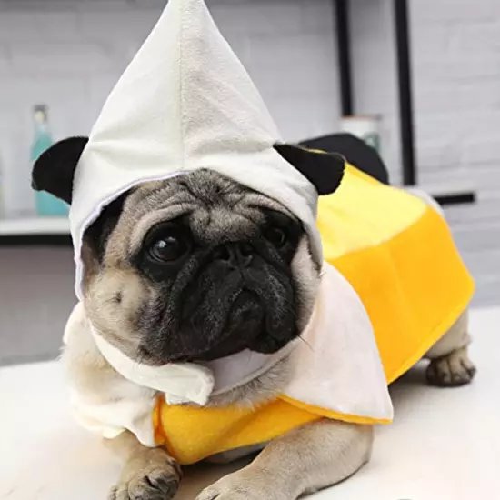 POPETPOP Pet Costume Halloween Banana Cosplay Funny Clothes for Puppy Dog for Party (S)