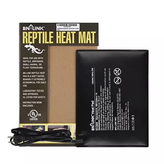 BN-LINK Reptile Heating Pad Electric Indoor Under Tank Terrarium Heating Mat Waterproof For Turtles, Lizards, Frogs, And Other Reptiles