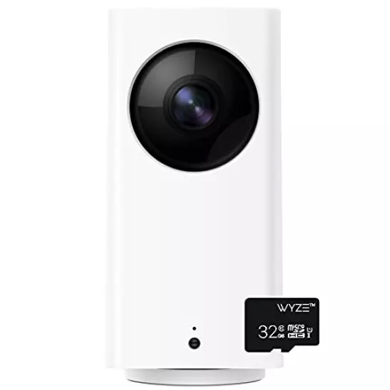 WYZE Cam Pan 1080p Pan/Tilt/Zoom Indoor Pet Monitoring Camera for Dogs & Cats Baby Monitor with WYZE 32GB MicroSD Card Class 10