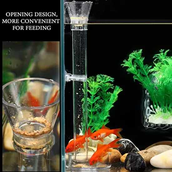 12 pieces Shrimp Feeding Tube and Dish Set, 4 Acrylic Shrimp Feeding Tube Shrimp Feeder Tube 8 Aquarium Shrimp Feeding Dish Clear Bowl Fish Tank Feeding Supplies for Shrimp Betta Tropical Fish, 2 Size