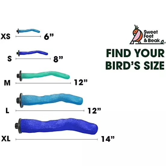 Sweet Feet and Beak Safety Pumice Perch for Birds Features Pumice to Trim Nails and Beak and Promote Healthy Feet - Safe and Non-Toxic, for Bird Cages