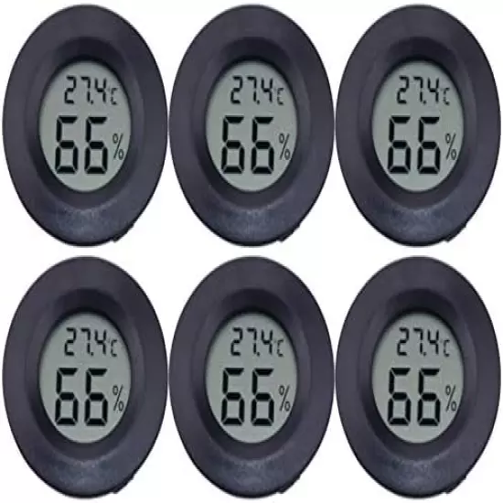 POPETPOP Round Digital Hygrometer Thermometer - Mini Hygrometer Thermometer Electronic Digital Hygrometer Acrylic Reptile Pet Humidity Meter For Humidors Greenhouse 4pcs