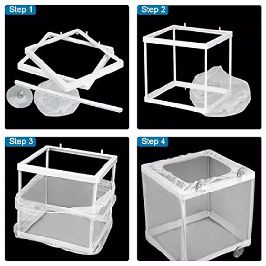 2 Pack Aquarium Fish Breeder Box, Fish Isolation Box, Hatching Box, Juvenile Fish Spawning Incubator, Water Isolation Net Hatchery with Incubator Mesh and 10 Suction Cup(Small Size,Big Size)