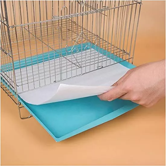 Bird Cage Liner Papers, Non-Woven Bird Cage Liners, 100 Sheets Precut Absorbent Bird Cage Paper Liners Pet Animal Cages Cushion for Bird Parrot