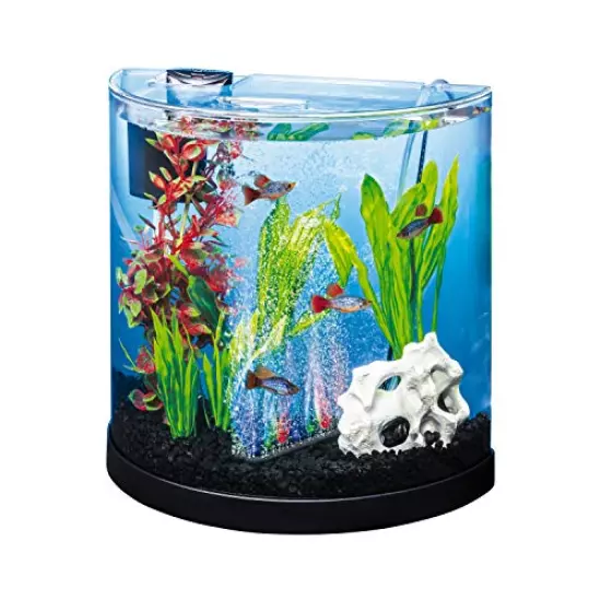 Tetra ColorFusion Half-Moon Shape with Bubbler and Color-Changing Light Disc Aquarium Kit