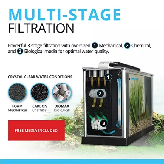 Fluval SPEC Freshwater Aquarium Kit, Aquarium with LED Lighting and 3-Stage Filtration