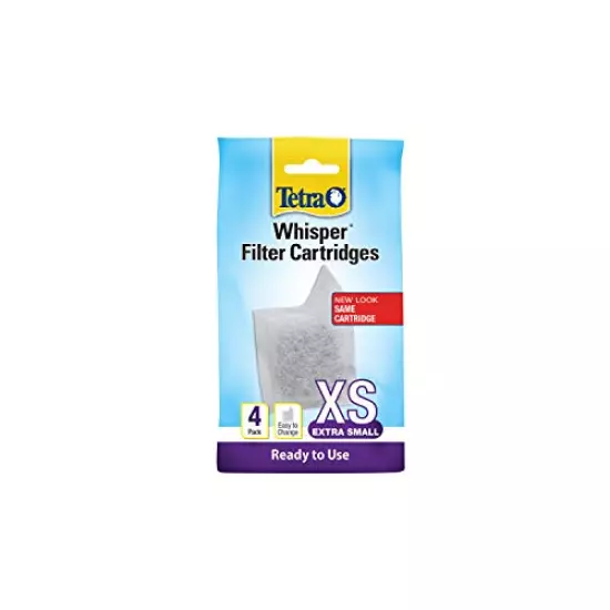 Tetra Whisper Filter Cartridges 4 Count, Extra Small, For aquarium Filtration (AQ-78052),white